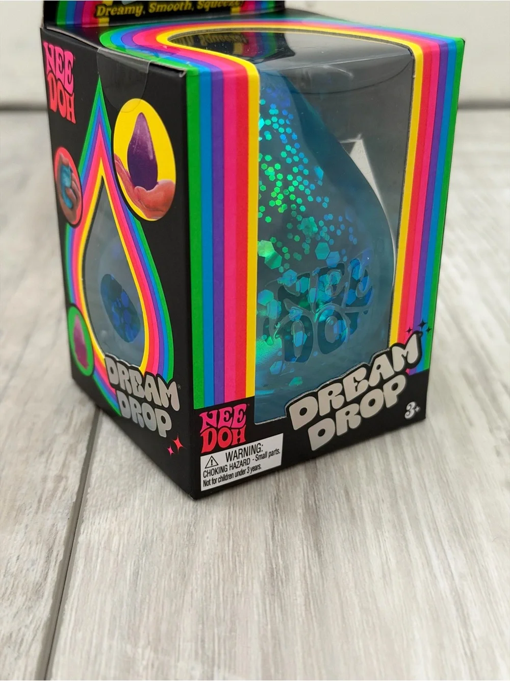 NWT Rare Authentic NeeDoh Viral Sparkle Dream Drop Blue Fidget Sensory Squishy